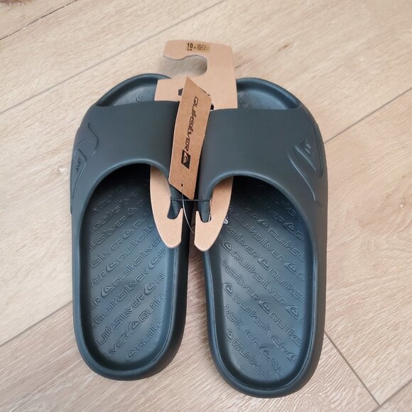 New Quiksilver Cloudbreak Black Slides Slippers Sandals Mens Size 10 - Picture 4 of 8